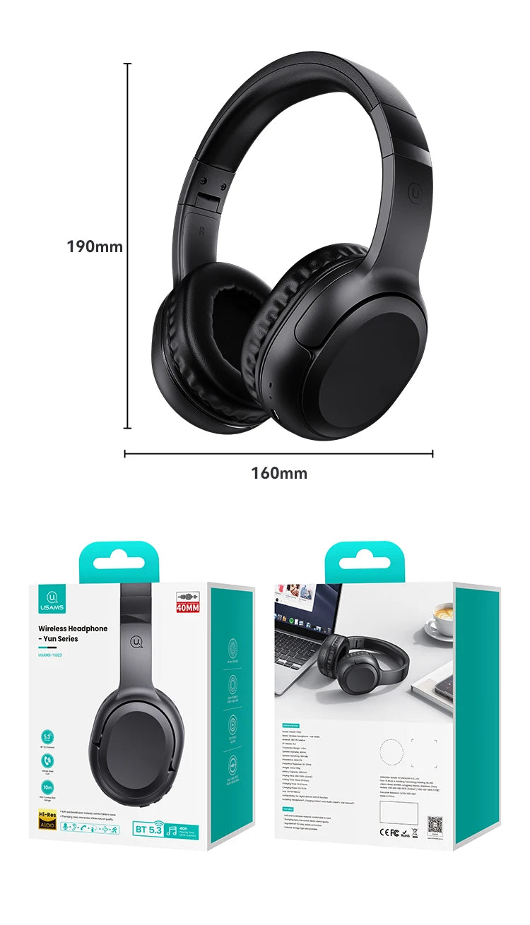 USAMS 40H TWS HiFi Headphones